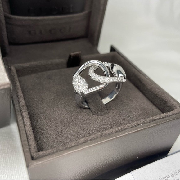 GUCCI RARE White Gold Ring w/Box - Picture 4 of 6